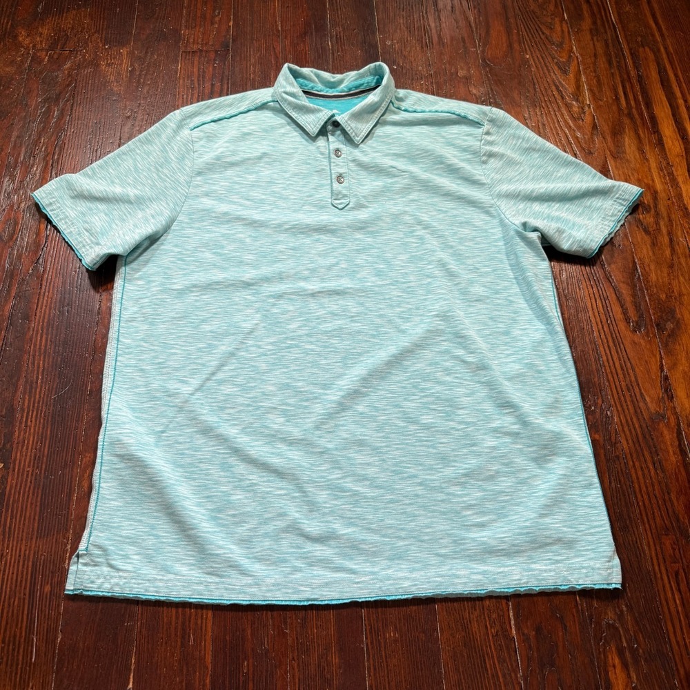 Tommy Bahama Polo Shirt Mens XL Blue IslandZone UPF 30 Performance Preppy Golf